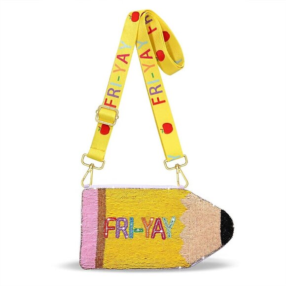 Beaded Pencil Purse for Women Crossbody Teacher Gift Accessories - Picture 8 of 8